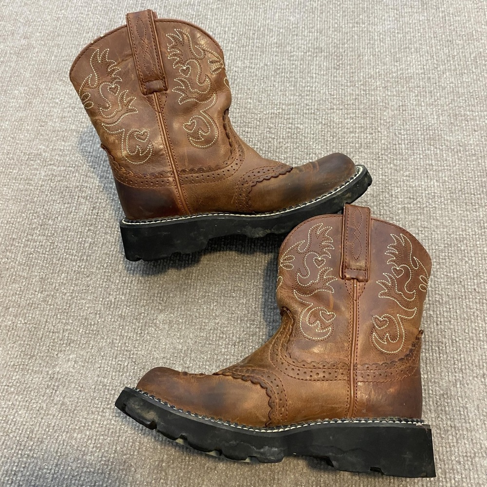 Ariat Boots Womens Size 6 Brown Leather Mid Calf Western Lug Sole 14930 - Picture 7 of 15